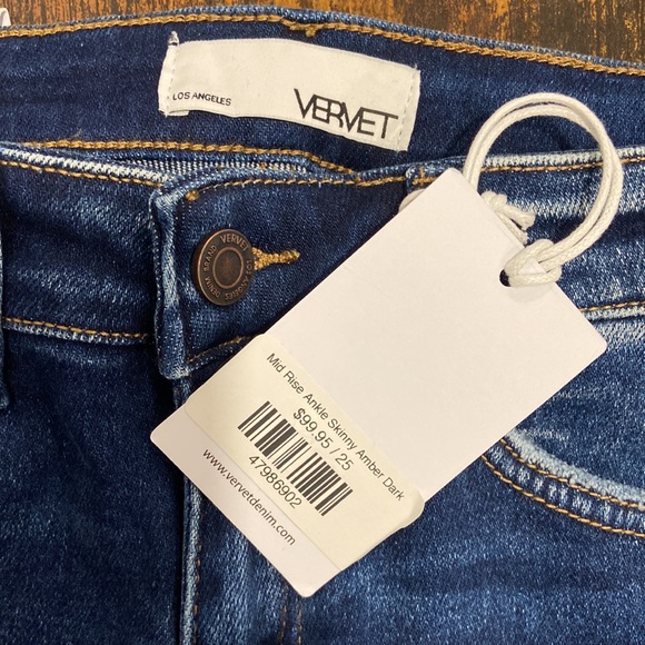 VERVET Dark navy mid rise skinny jeans - Picture 4 of 4